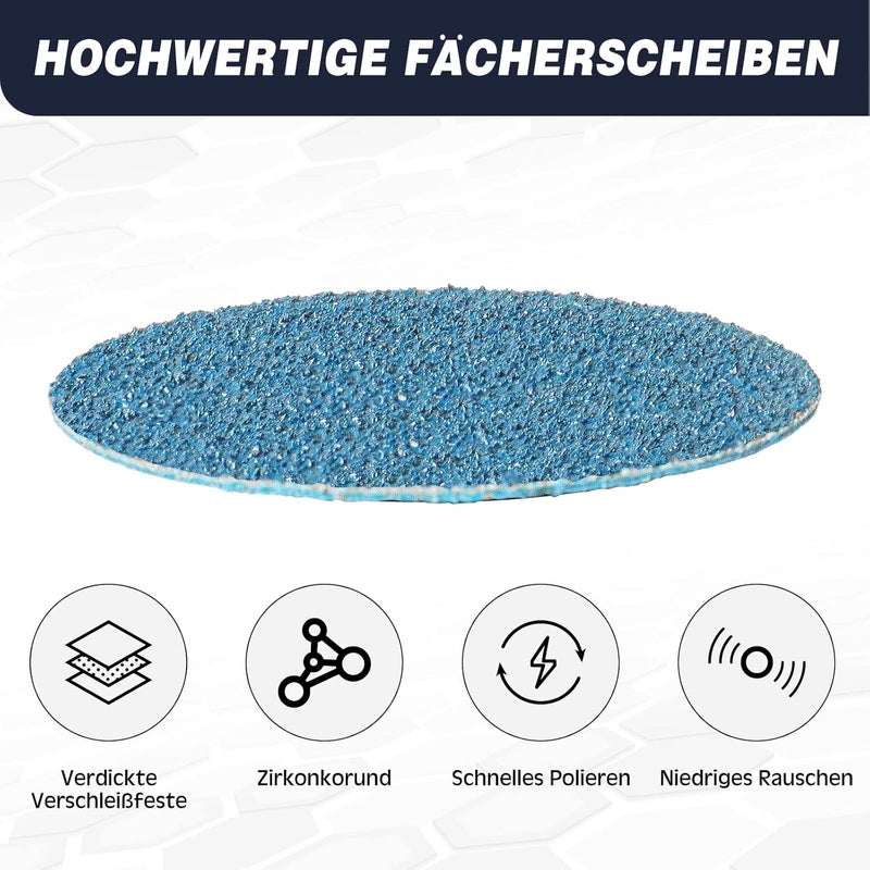 Shineboc 2 Inch Zirconia Sanding Discs, 49Pcs 4-Grit (40/60/80/120) Quick Change Discs with 1/4" Roll Lock for Die Grinder Surface Conditioning Sanding Discs for Rust Removal, Deburring & Polishing - Image 2